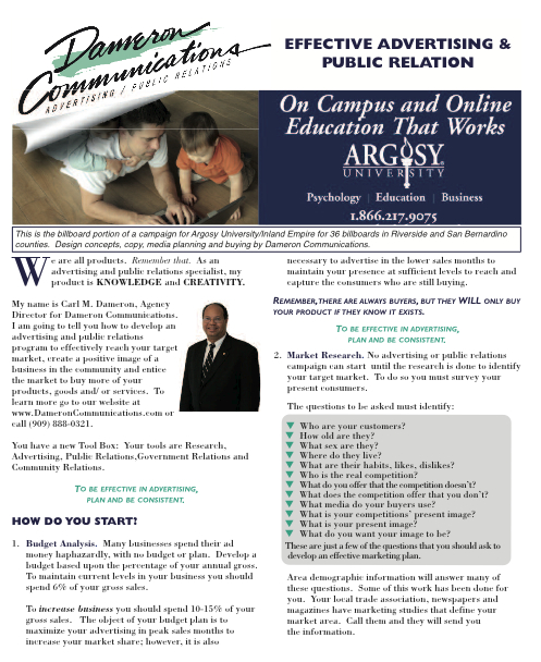 Effective Ad and PR Strategies prints on legal paper