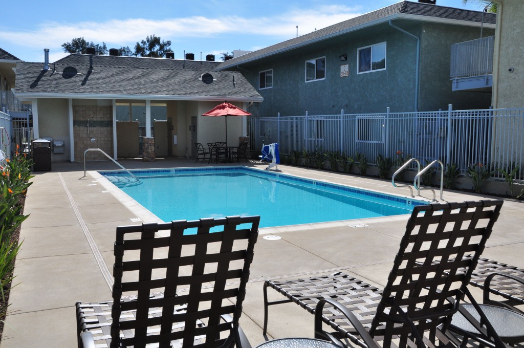 Enjoy the new swimming pool, including new bathrooms and showers, a spa, cabana and sauna, and multiple areas for relaxed seating; all which enhance the exterior of the community. 